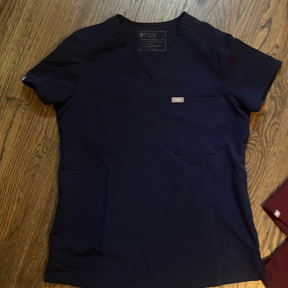 Navy blue scrub top